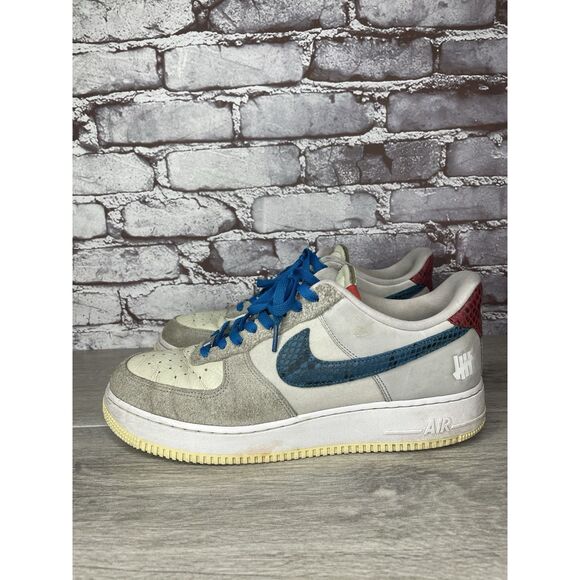 Nike Undefeated x Air Force 1 Low 5 White Leather Grey Suede Shoes Men 10.5M US - Picture 2 of 16